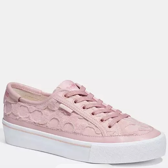 Coach Pink Sneakers Classic Low-Top Design - Picture 4 of 16